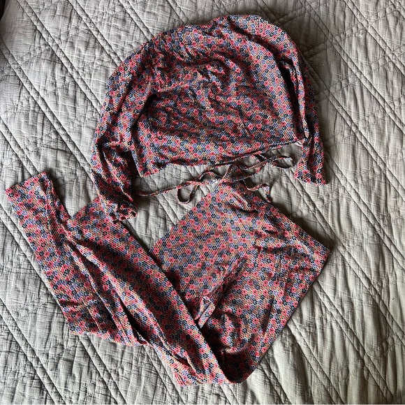 AA matching set bundle pixel printed Juilliard top cotton spandex leggings - Picture 2 of 4